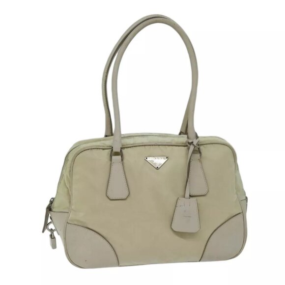 PRADA Shoulder Bag Nylon Beige - Picture 1 of 10
